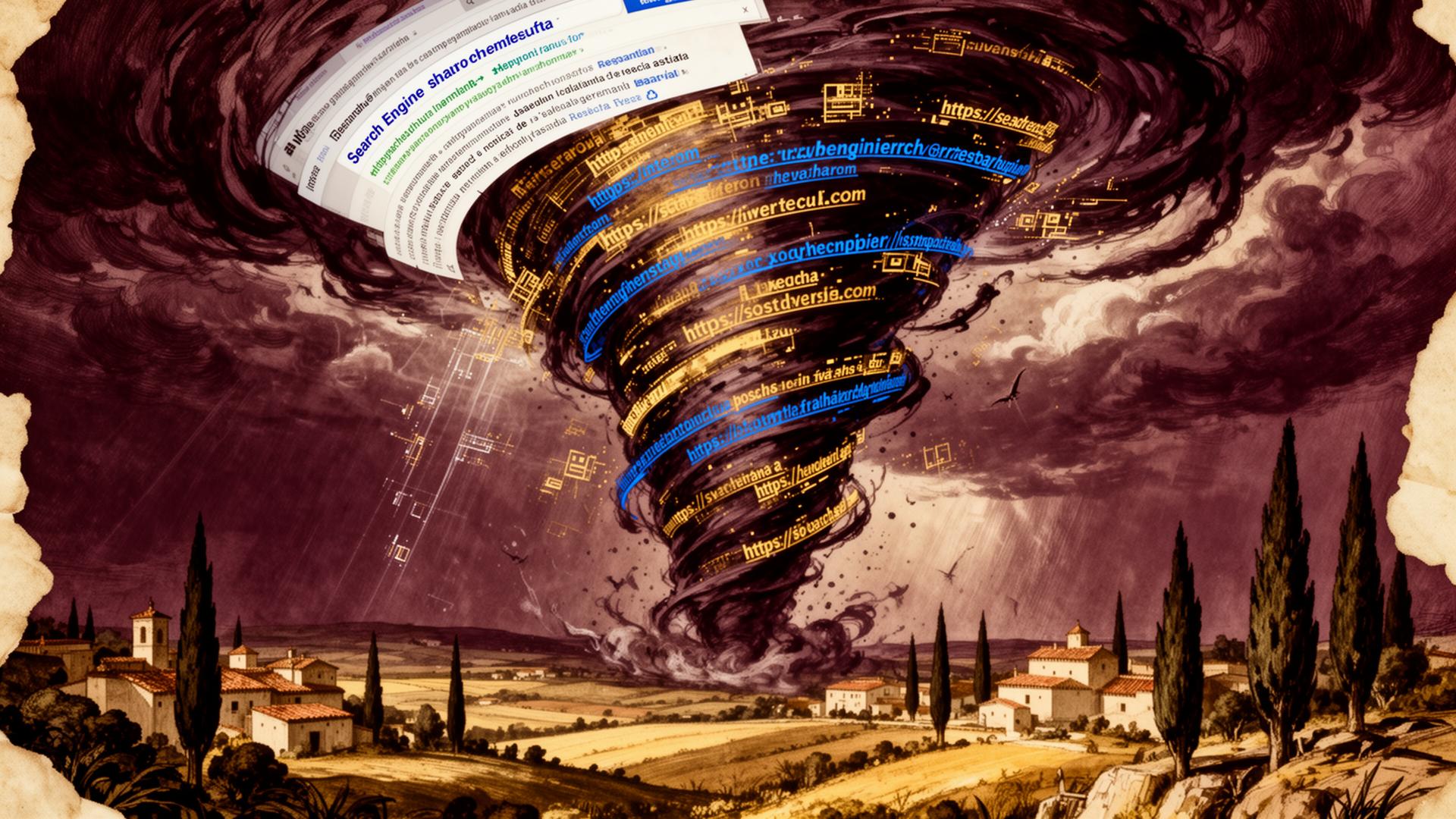 Serponado Tornado – sturmartiger SERP-Tornado als Symbol der Multimedia-Strategie